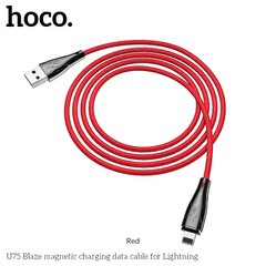 USB кабель для iPhone Lightning HOCO with LED магнитный Blaze U75 |1.2m, 3A|
