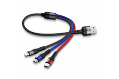 Кабель USAMS Combo Lightning/Micro USB/Type-C US-SJ410 U26 |0.35m, 2A|