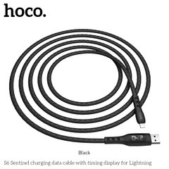 USB кабель для iPhone Lightning HOCO Sentinel Timing Display S6 |1.2m, 2.4A|