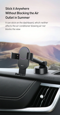 Держатель для телефона в машину BASEUS Simplism gravity car mount. Black
