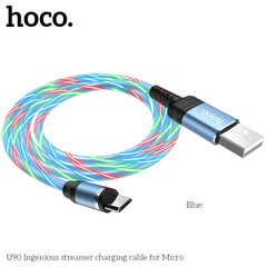 Кабель HOCO Micro USB магнитный RGB LED Ingenious streamer U90 |1M, 2A|