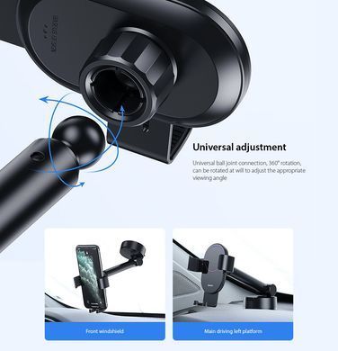 Держатель для телефона в машину BASEUS Simplism gravity car mount. Black