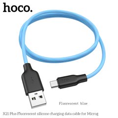 Кабель HOCO Micro USB Fluorescent Silicone X21 Plus |1m, 2.4A|