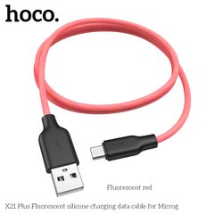 Кабель HOCO Micro USB Fluorescent Silicone X21 Plus |1m, 2.4A|