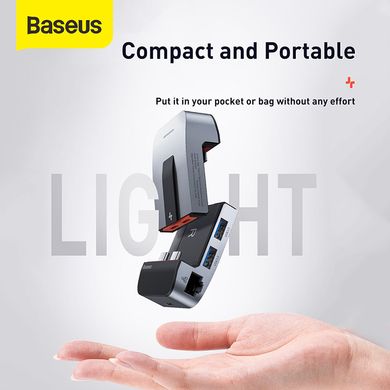 USB хаб Baseus Armor Age Type-C Bracket Multifunctional HUB Adapter Space |3USB*3.0, Type-C, 4KHDMI, AUX,