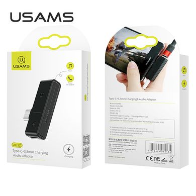 Перехідник USAMS Type-C+3.5 mm Charging Audio Adapter US-SJ386 AU12 |1A| Black