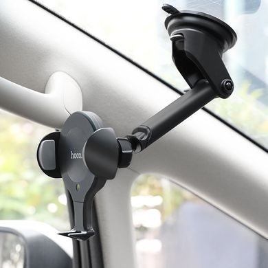Держатель для телефона в машину с беспроводной зарядкой HOCO CA60 with wireless charger Aspiring. Black
