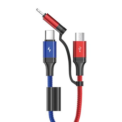 Кабель Micro USB combo/Lightning+Type-C JOYROOM S-M376 |1.3 m, 3.5 A|