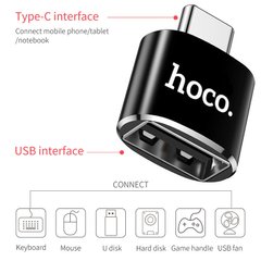 Перехідник Type-C to USB HOCO UA5 USB to Type-C Male OTG. Black