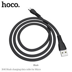 Кабель HOCO Micro USB TPE Flat Noah X40 |1m, 2.4 A|