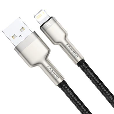 USB кабель Lightning Baseus Cafule Series Металевий кабель для передачі даних | 1M, 2.4A |. Чорний