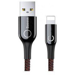 USB кабель для iPhone Lightning BASEUS C-shaped Light Intelligent power-off |1M, 2.4A|