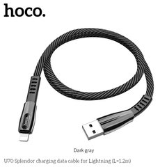 USB кабель для iPhone Lightning HOCO Splendor Led U70 |1.2 m, 2.4 A|