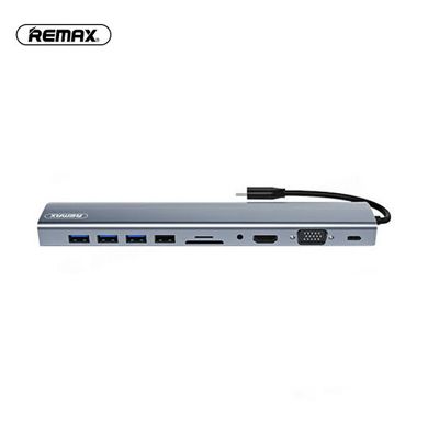 USB хаб REMAX Type-C Hanmo Series Docking Station RU-U70 |4KHDMI, 3USB 3.0, 1USB 2.0, Type-C PVGA|