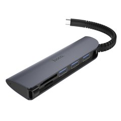 USB хаб HOCO Type-c Easy connect adapter HB17 |Type-C to USB3.0*3+SD+TF|