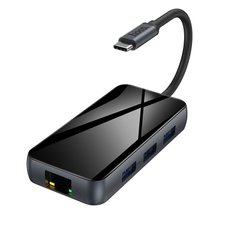 USB хаб HOCO Type-C Easy Expand HB16 |Type-C to USB3.0*3/HDMI/Type-C PD/RJ45, 67W|