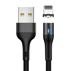 USB кабель для iPhone Lightning USAMS Aluminum Alloy магнітний US-SJ333 U29 |1m, 2.4 A|