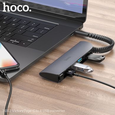 USB хаб HOCO Type-C Victory HB12 |4xUSB3.0, OTG|