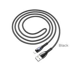 USB кабель для iPhone Lightning HOCO with LED Safeness charging U89 |1.2m, 2.4A|