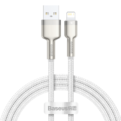 USB кабель Lightning Baseus Cafule Series Metal Data Cable |1M, 2.4A|. White