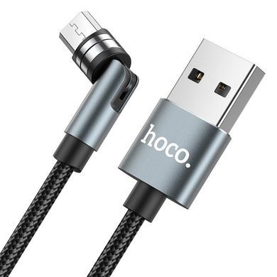Магнитный кабель для зарядки Hoco U94 Micro USB Universal 360° rotating magnetic |1.2m, 2.4A|. Black