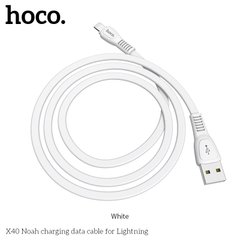 USB кабель для iPhone Lightning HOCO TPE Flat Noah X40 |1m, 2.4A|