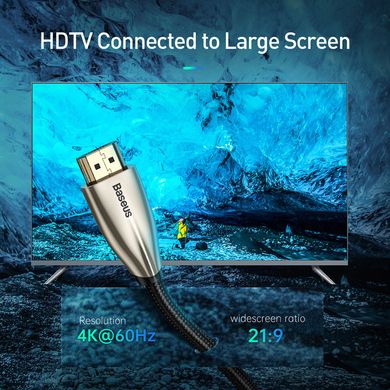 HDMI кабель BASEUS 4KHDMI Male To 4KHDMI Male Horizontal |5M, HDMI2.0| Black