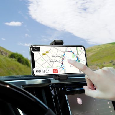 Тримач для телефону в машину HOCO dashboard suction base S12 Lite. Black