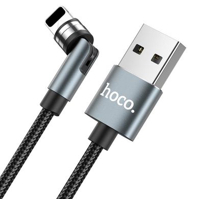 Магнітний кабель для зарядки Hoco U94 Lightning Universal 360 ° rotating magnetic | 1.2m, 2.4A |. Black