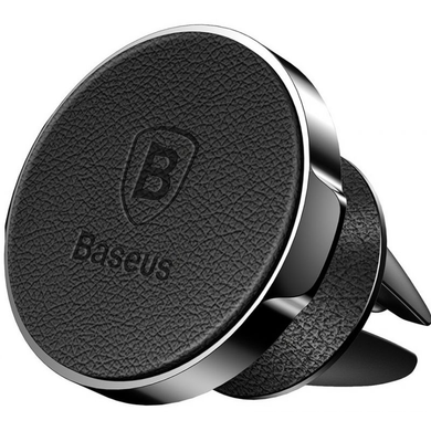 Держатель для телефона в машину магнитный BASEUS small ears air outlet (leather). Black